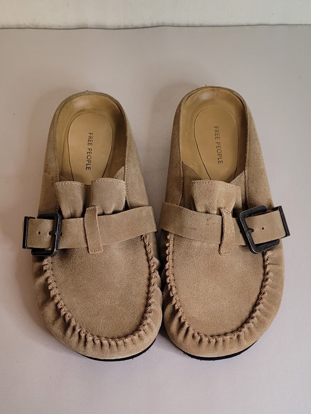 Free People After Riding Mules In Macadamia Suede Size 7.5 - Picture 2 of 10